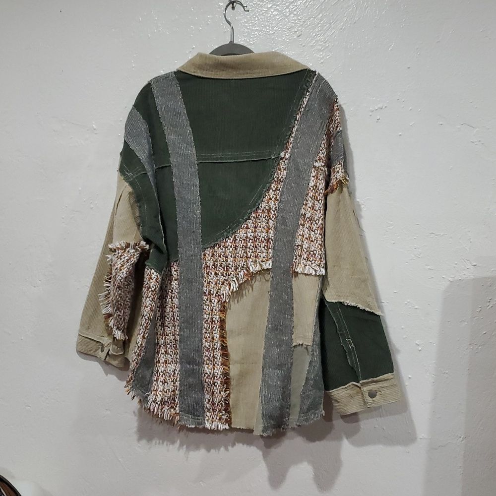 Pol Patchwork Button-Up Jacket Size M - image 5